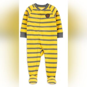 NWT Carters FLEECE Footed BLANKET SLEEPER Pajamas Toddler Yellow Boy LION 2T